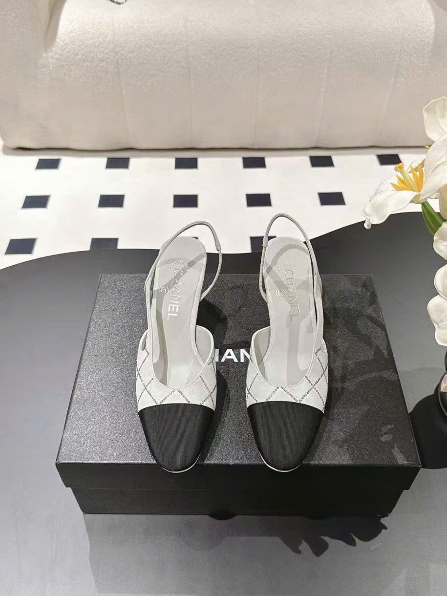 (1:1 replica) Chanel Vintages SLingback Women s Shoes 5.5cm/1.5cm