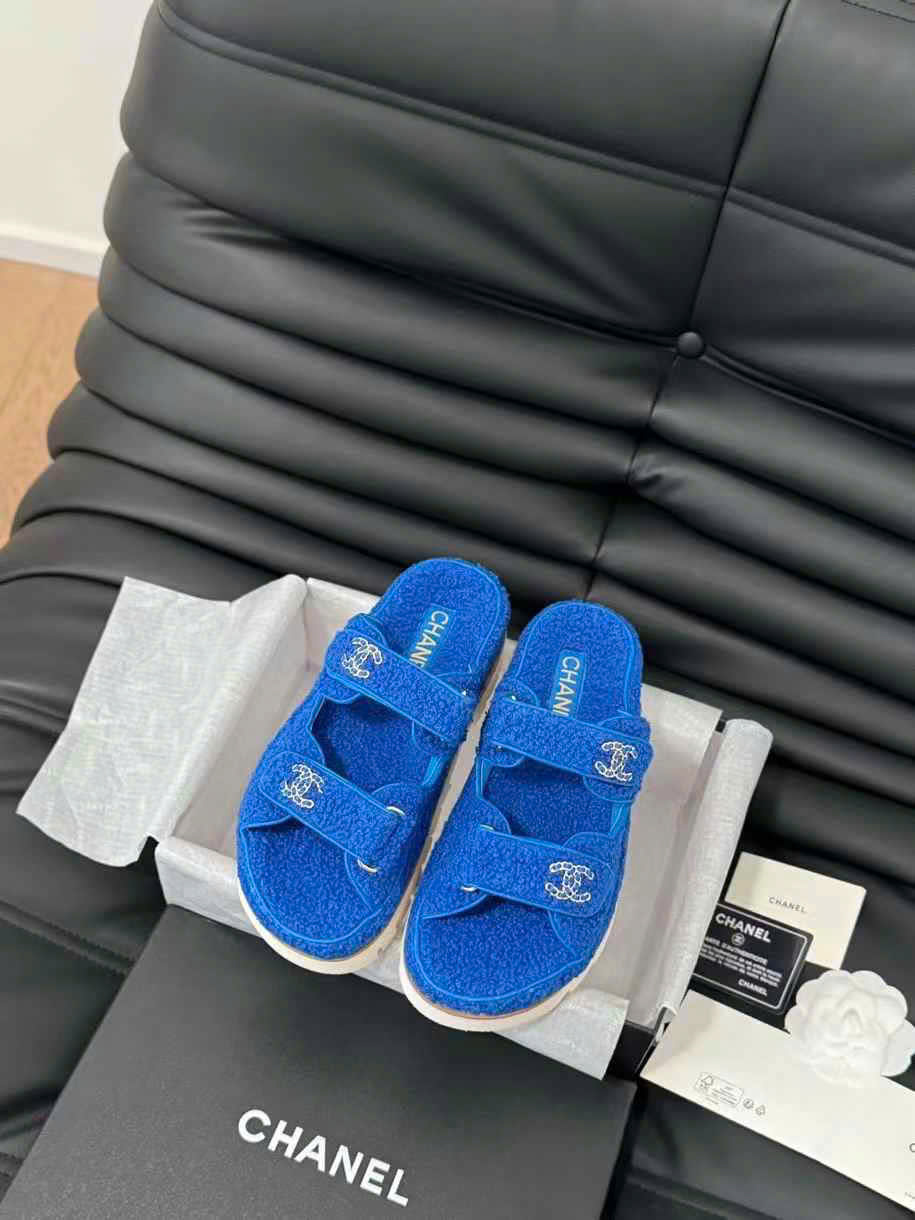 (1:1 replica) Chanel Wool Slipper Sandals