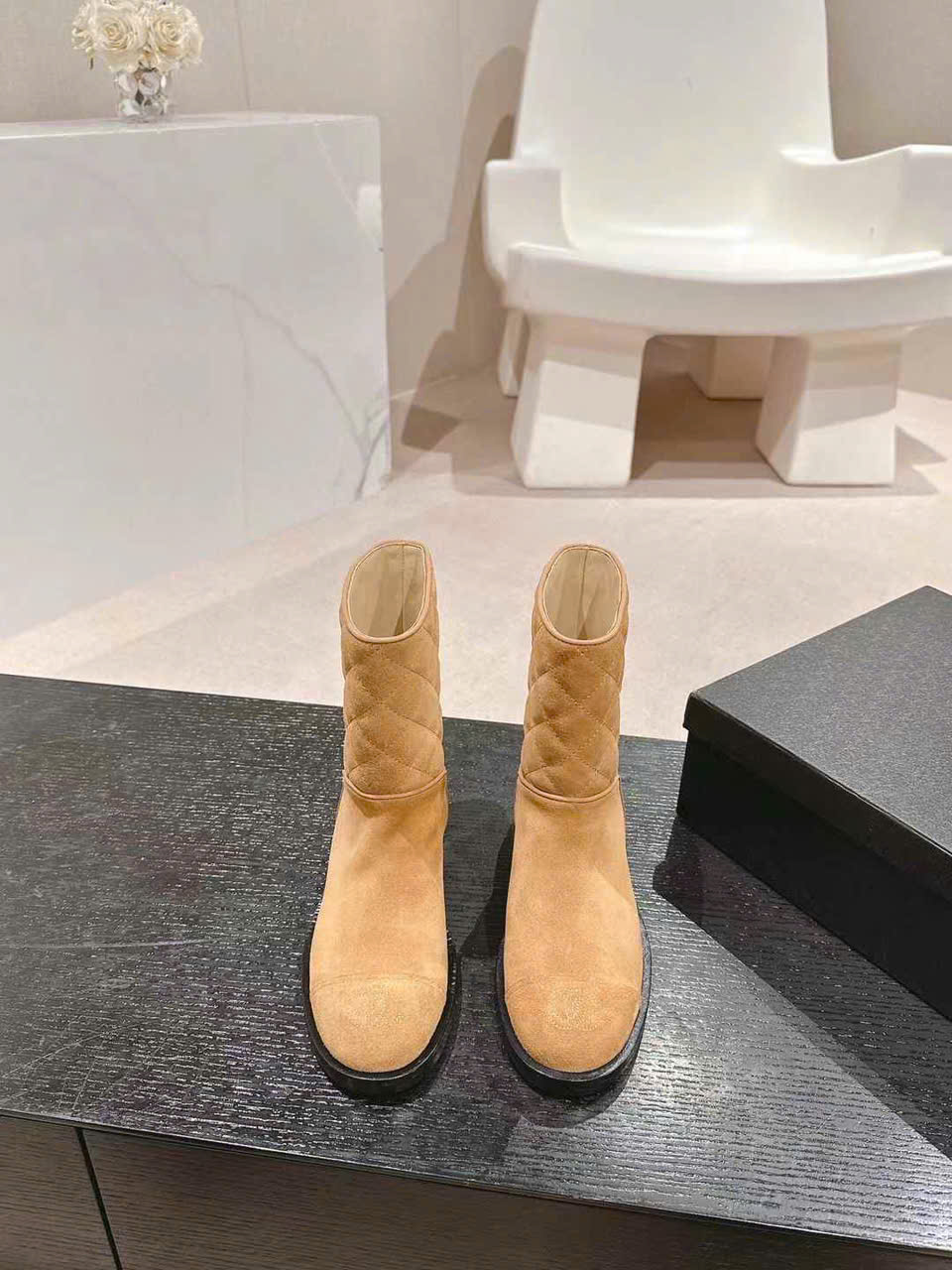 (1:1 replica) Chanel Leather Ankle Boots