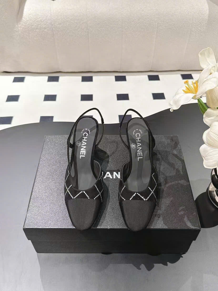 (1:1 replica) Chanel Vintages SLingback Women s Shoes 5.5cm/1.5cm
