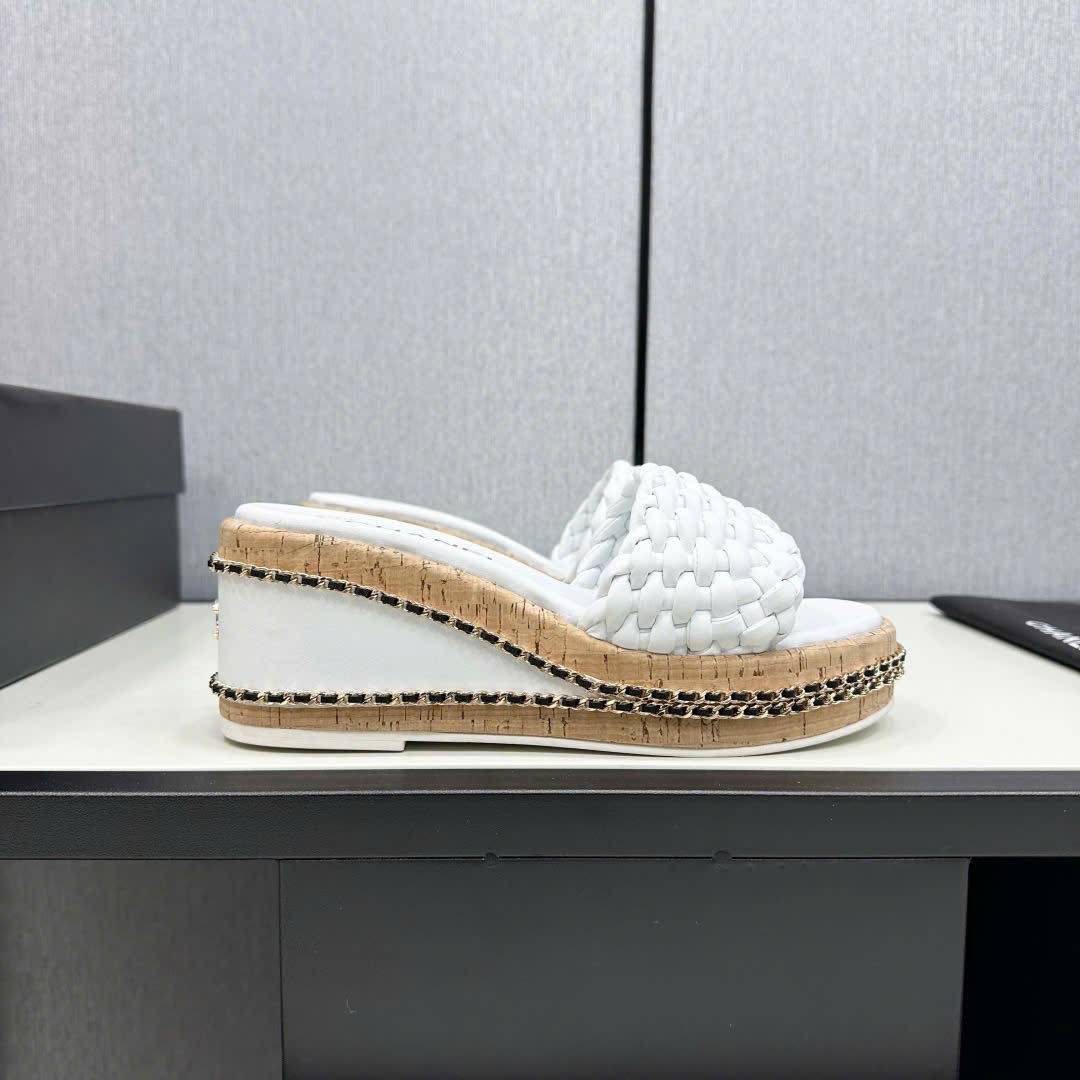 (1:1 replica) Chanel C Logo Women s Wedge Sandals
