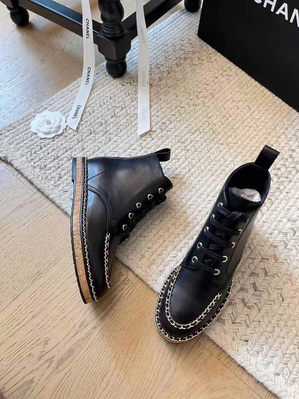(1:1 replica) Chanel Leather Ankle Boots