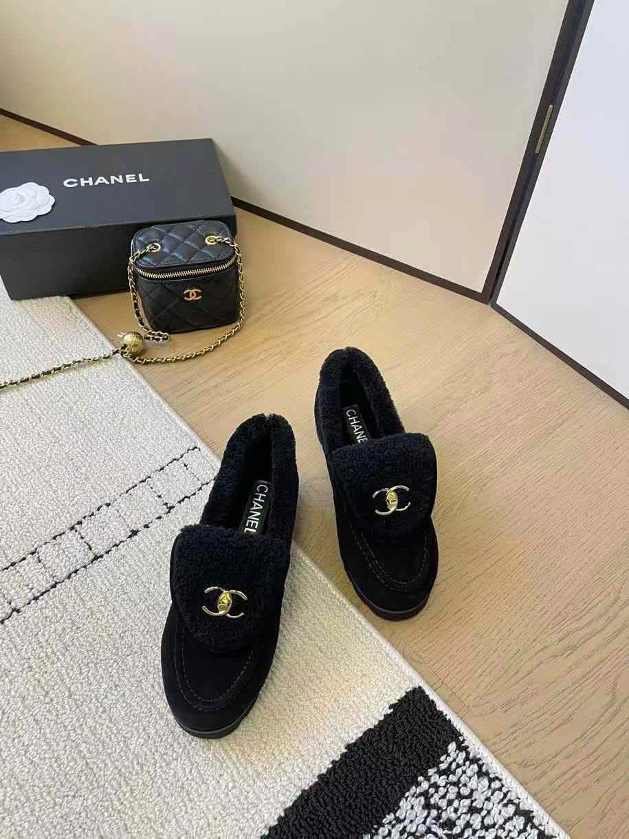 (1:1 replica) Chanel Classic Wool Shoes