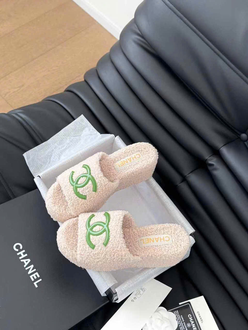 (1:1 replica) Chanel Wool Wedges Sandals