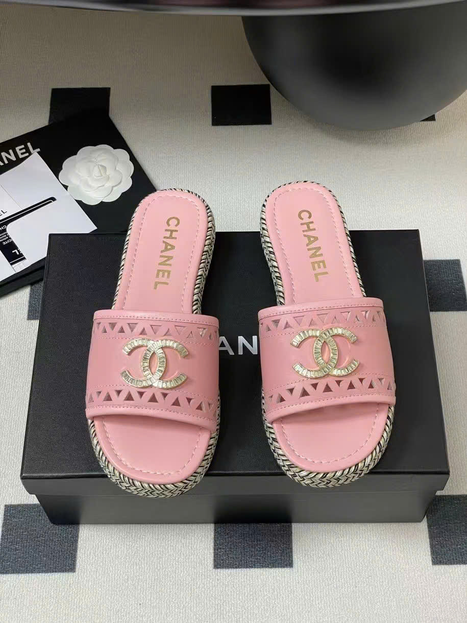 (1:1 replica) Chanel C Logo Women s Slides 2025