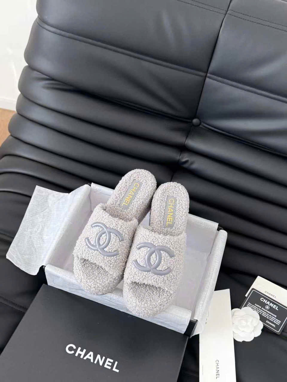 (1:1 replica) Chanel Wool Wedges Sandals