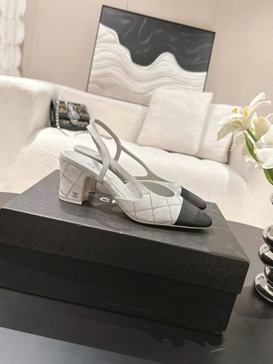 (1:1 replica) Chanel Vintages SLingback Women s Shoes 5.5cm/1.5cm