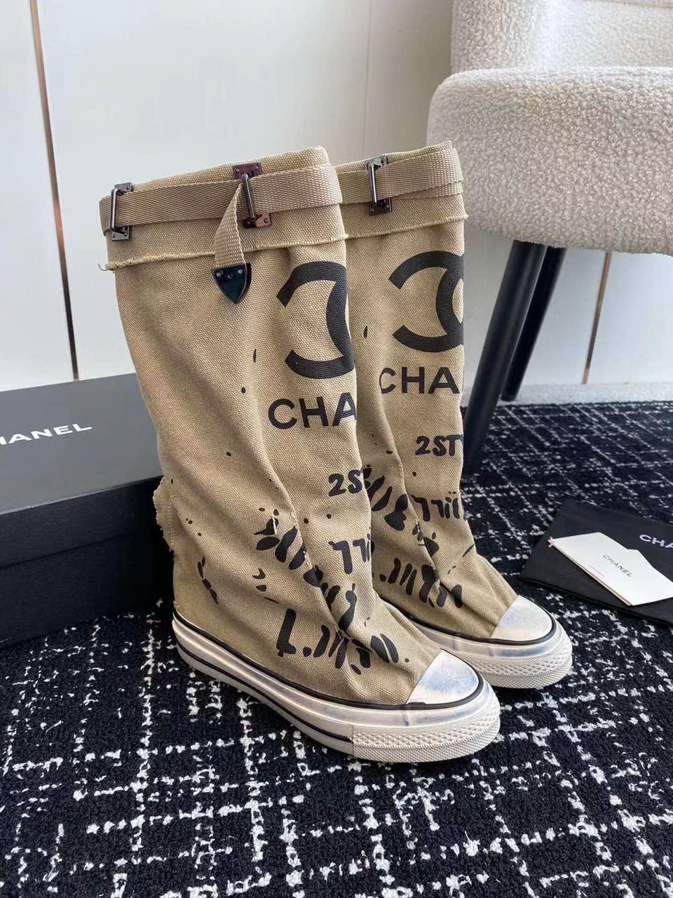 (1:1 replica) Chanel Coco Denim Boots