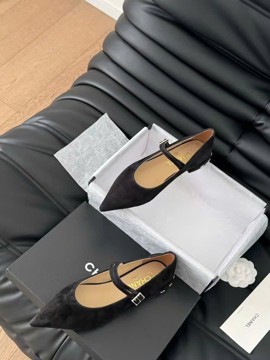 (1:1 replica) Chanel Leather Ballets Shoes
