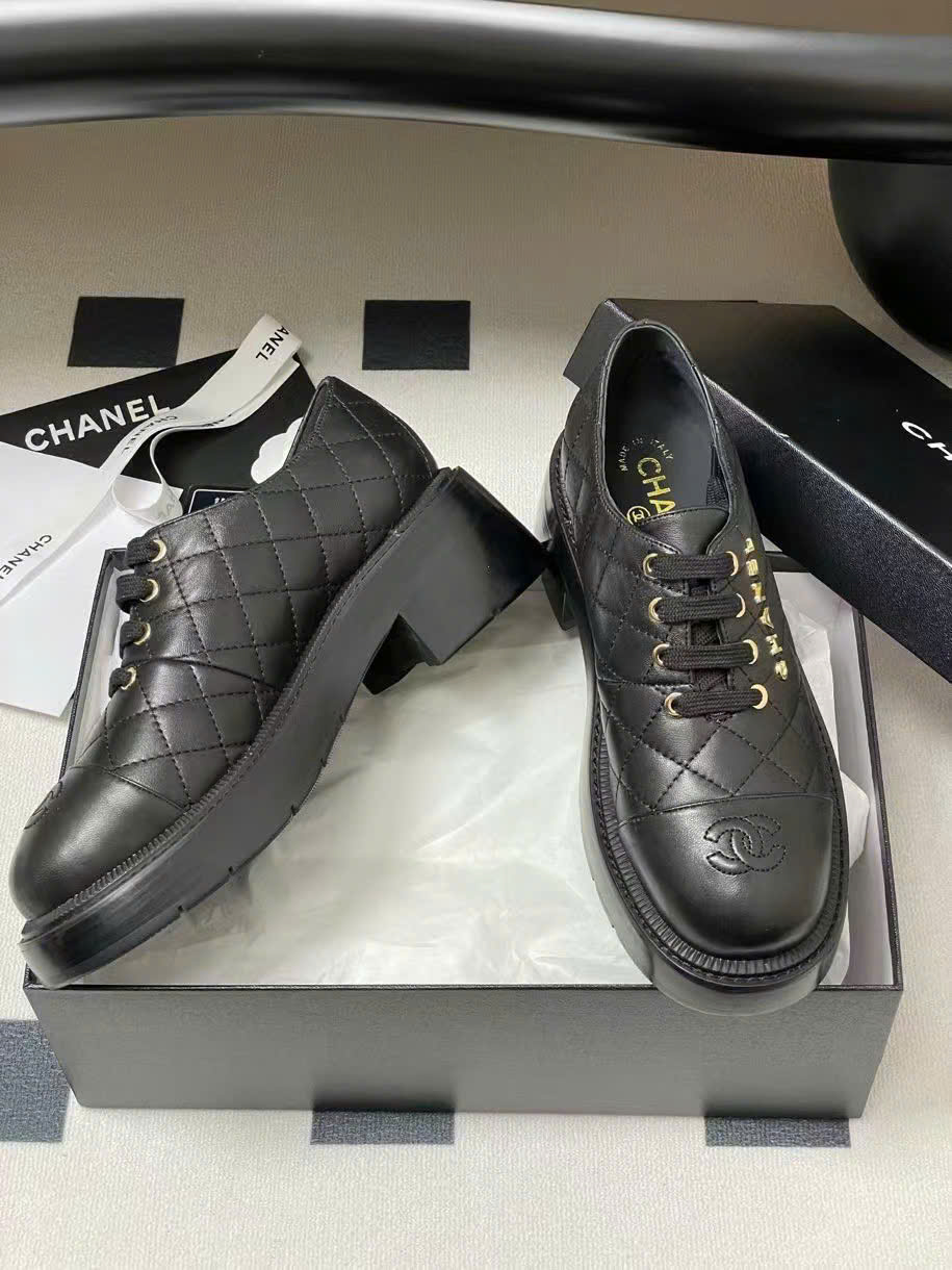 (1:1 replica) Chanel C Logo Oxfords Women s Shoes