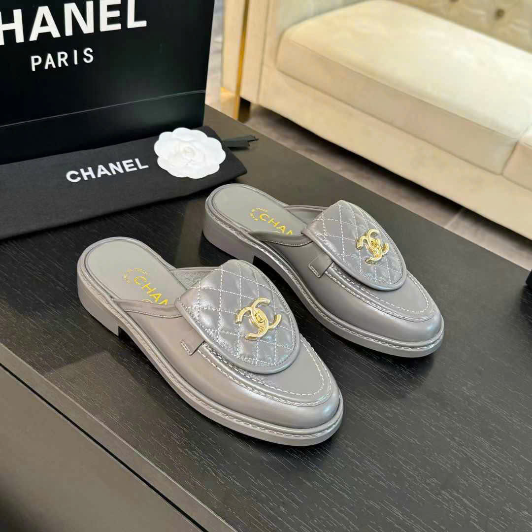 (1:1 replica) Chanel C Buckle Open Back Shoes