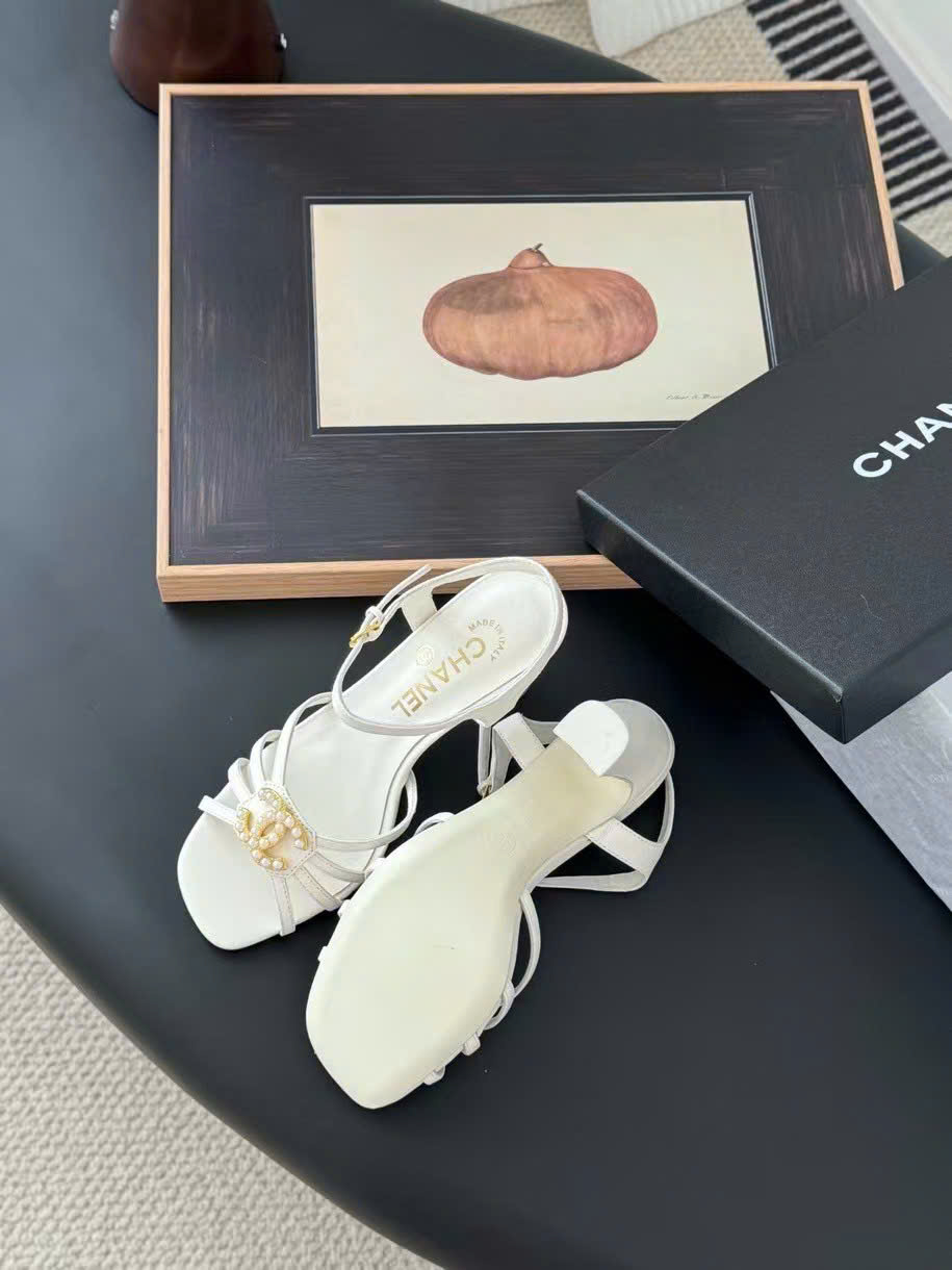 (1:1 replica) Chanel C Logo Women s Sandals 8cm