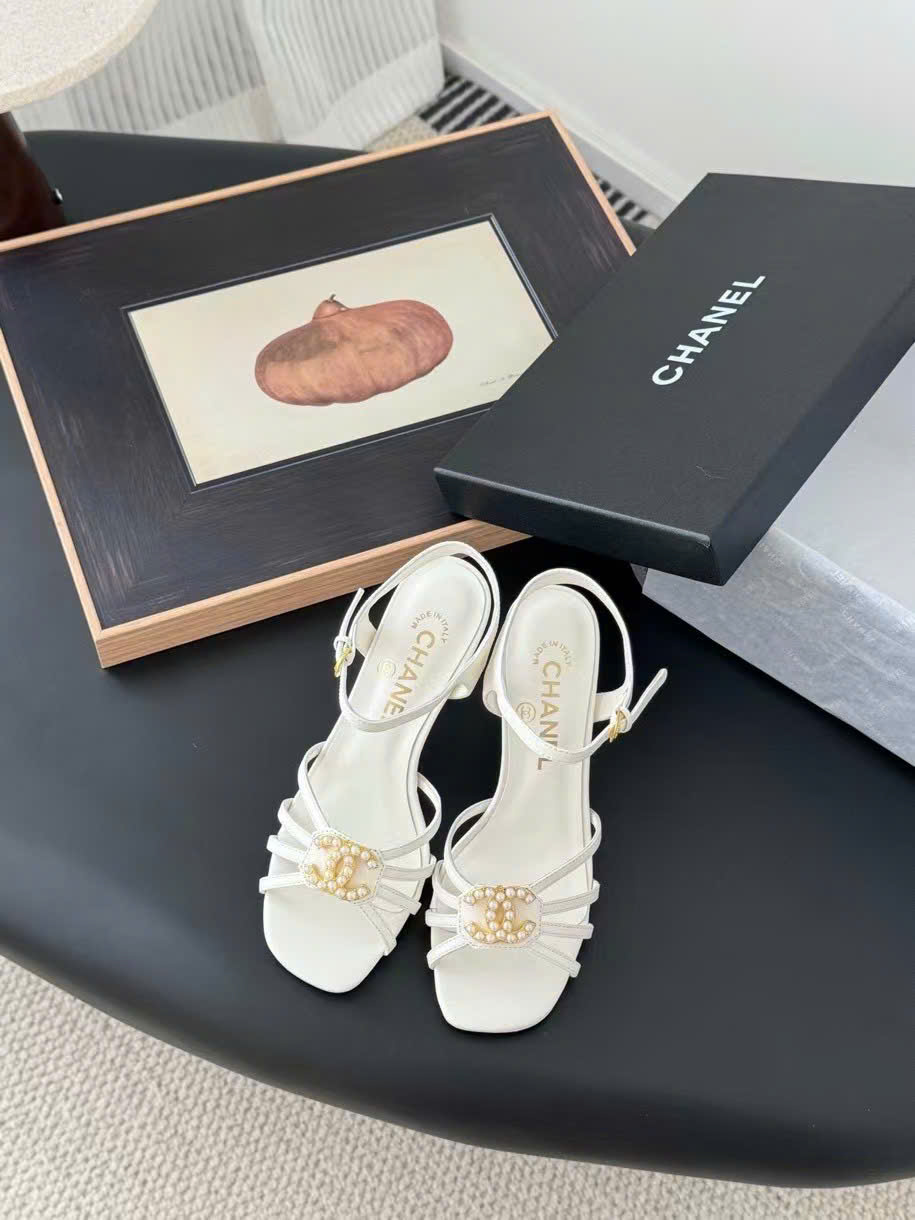(1:1 replica) Chanel C Logo Women s Sandals 8cm