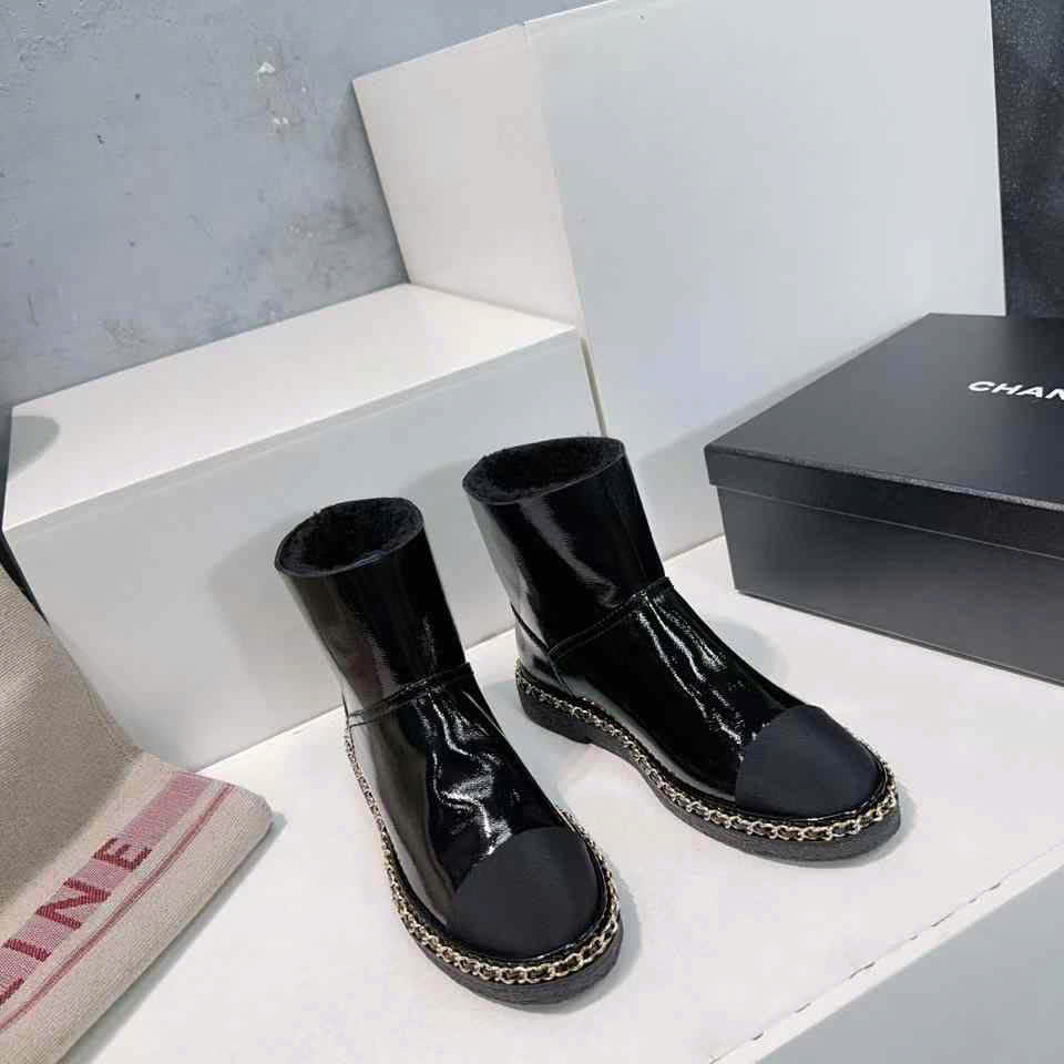 (1:1 replica) Chanel Wome s Ankle Sheep s fleece Boots