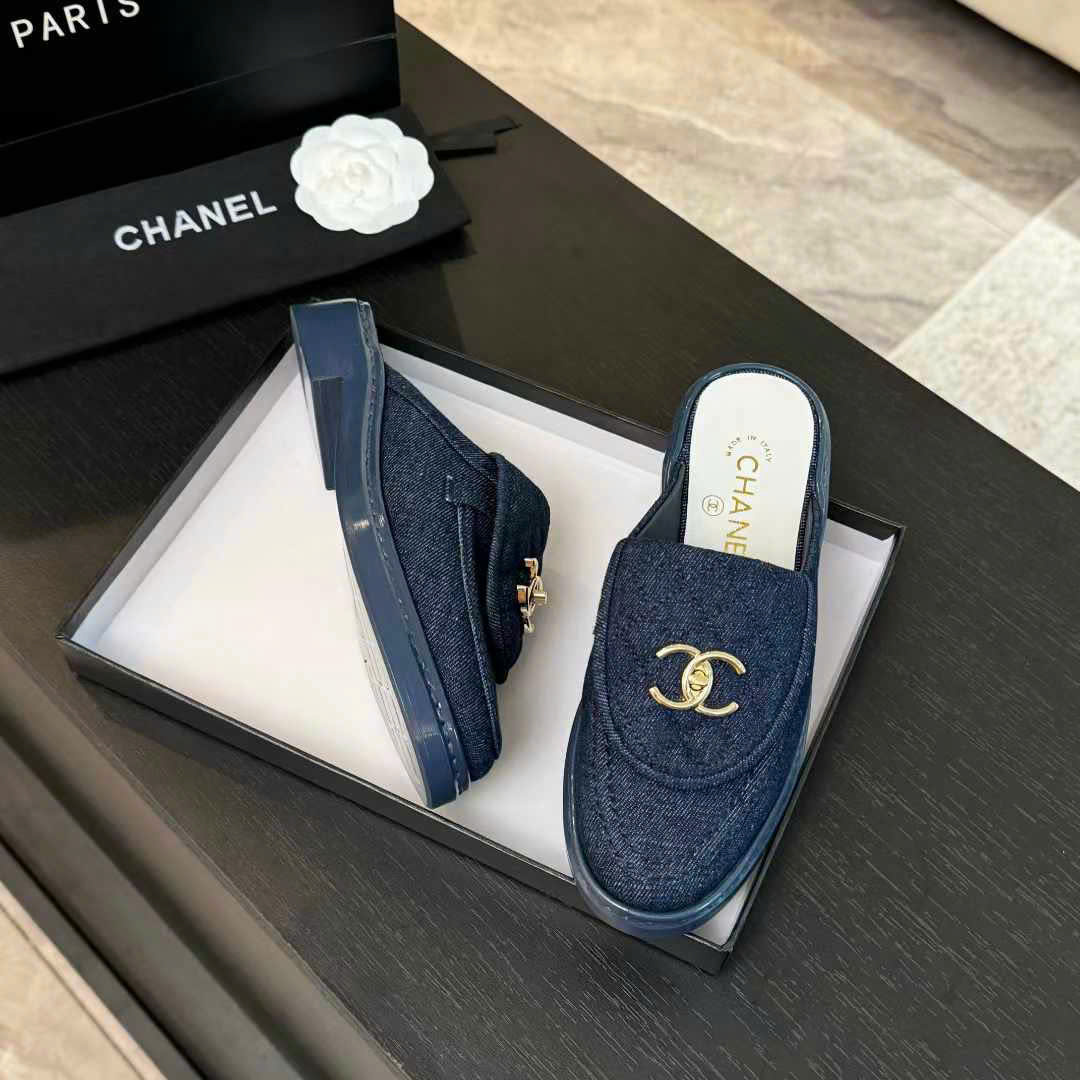 (1:1 replica) Chanel C Buckle Open Back Shoes