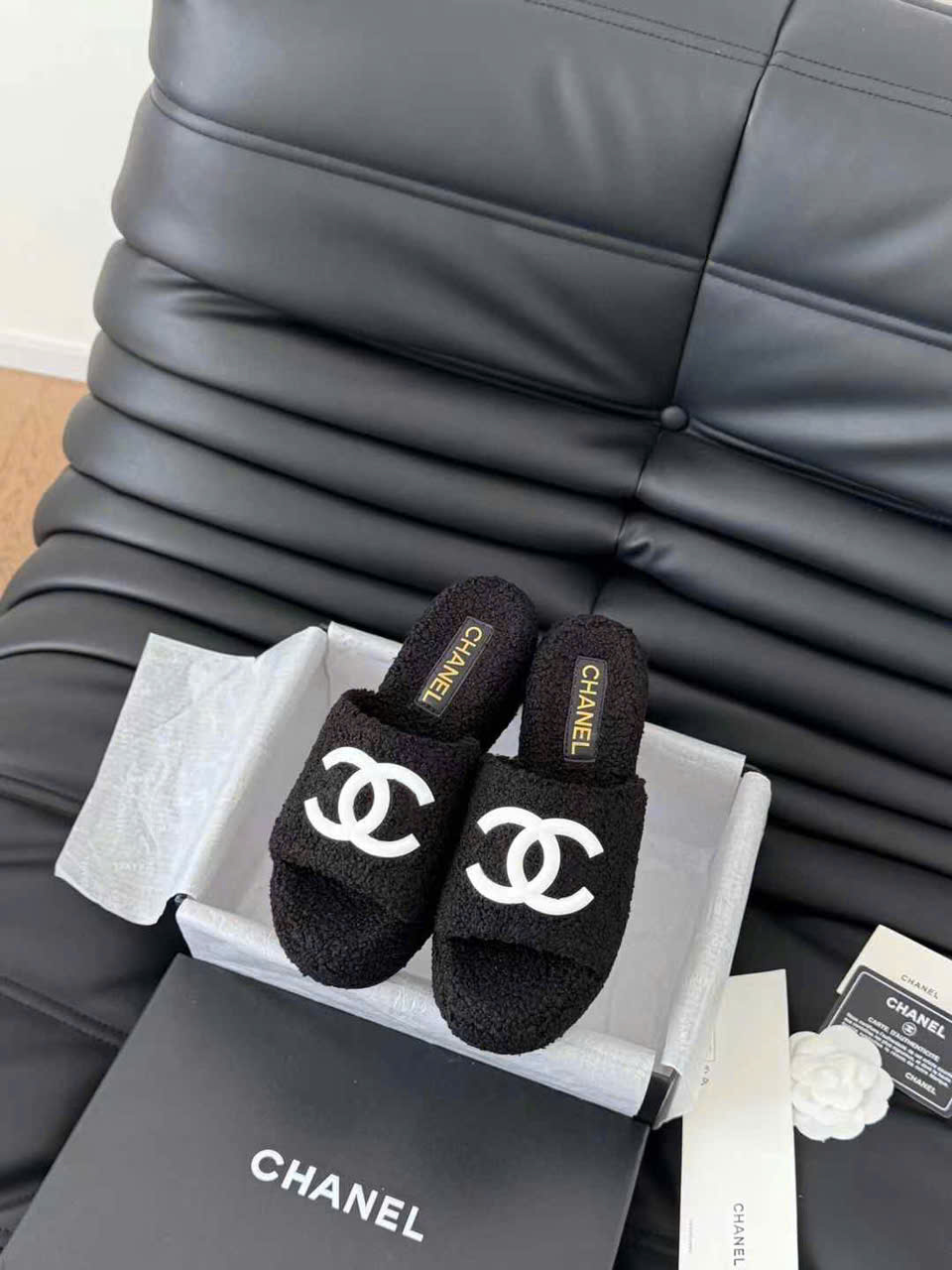 (1:1 replica) Chanel Wool Wedges Sandals