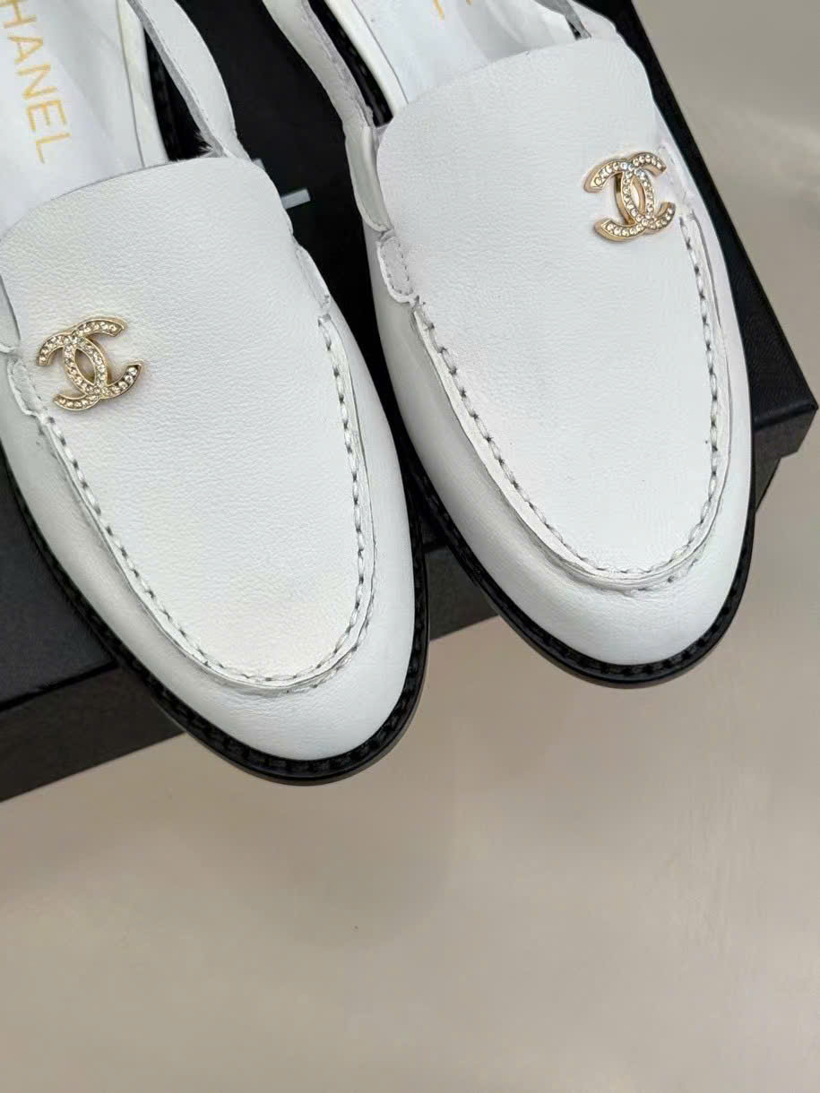 (1:1 replica) Chanel C Logo Slingback Leather Women s Shoes