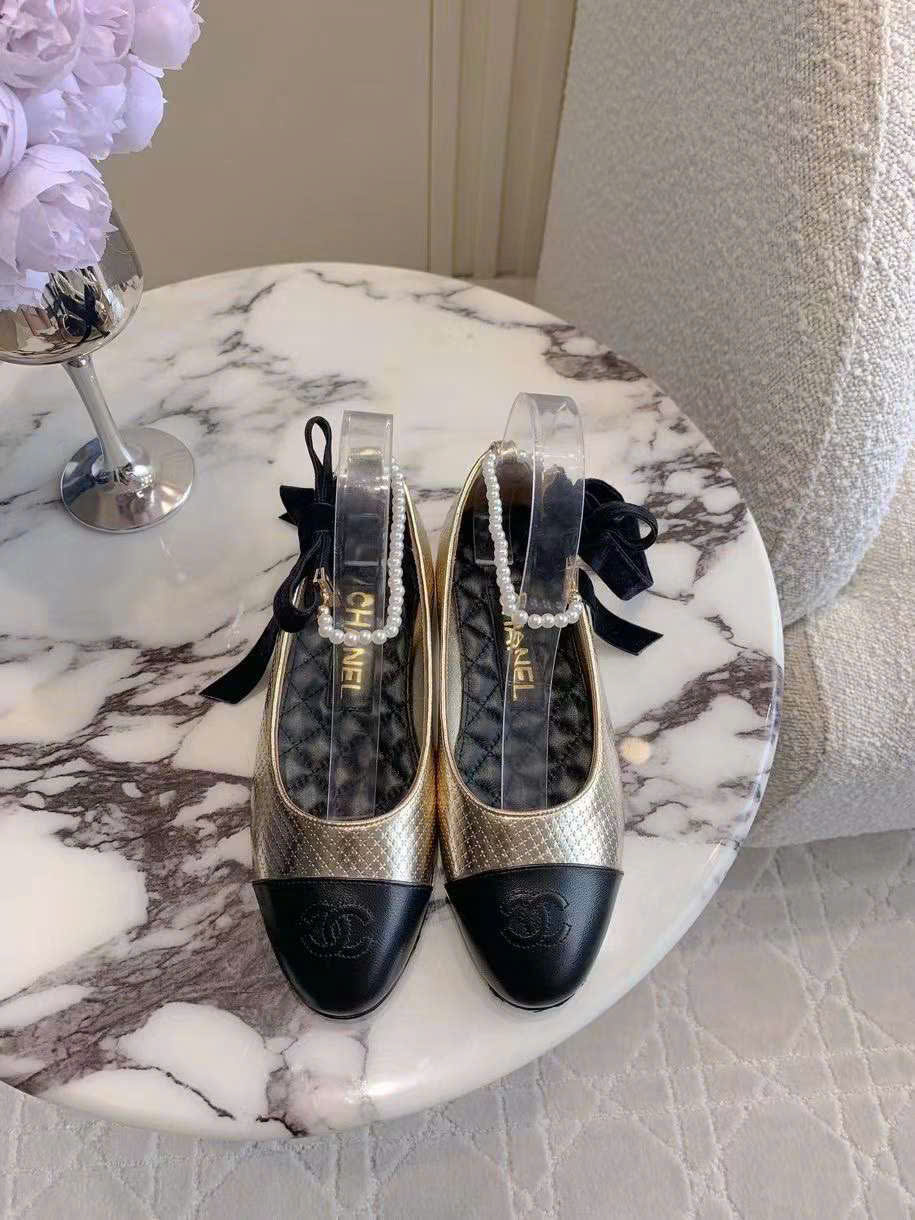 (1:1 replica) Chanel Ballets Leather Shoes