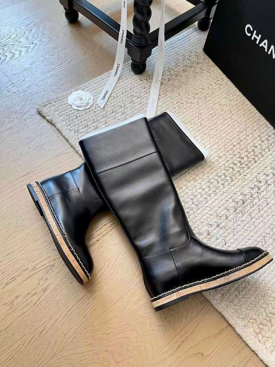 (1:1 replica) Chanel Leather Long Boots