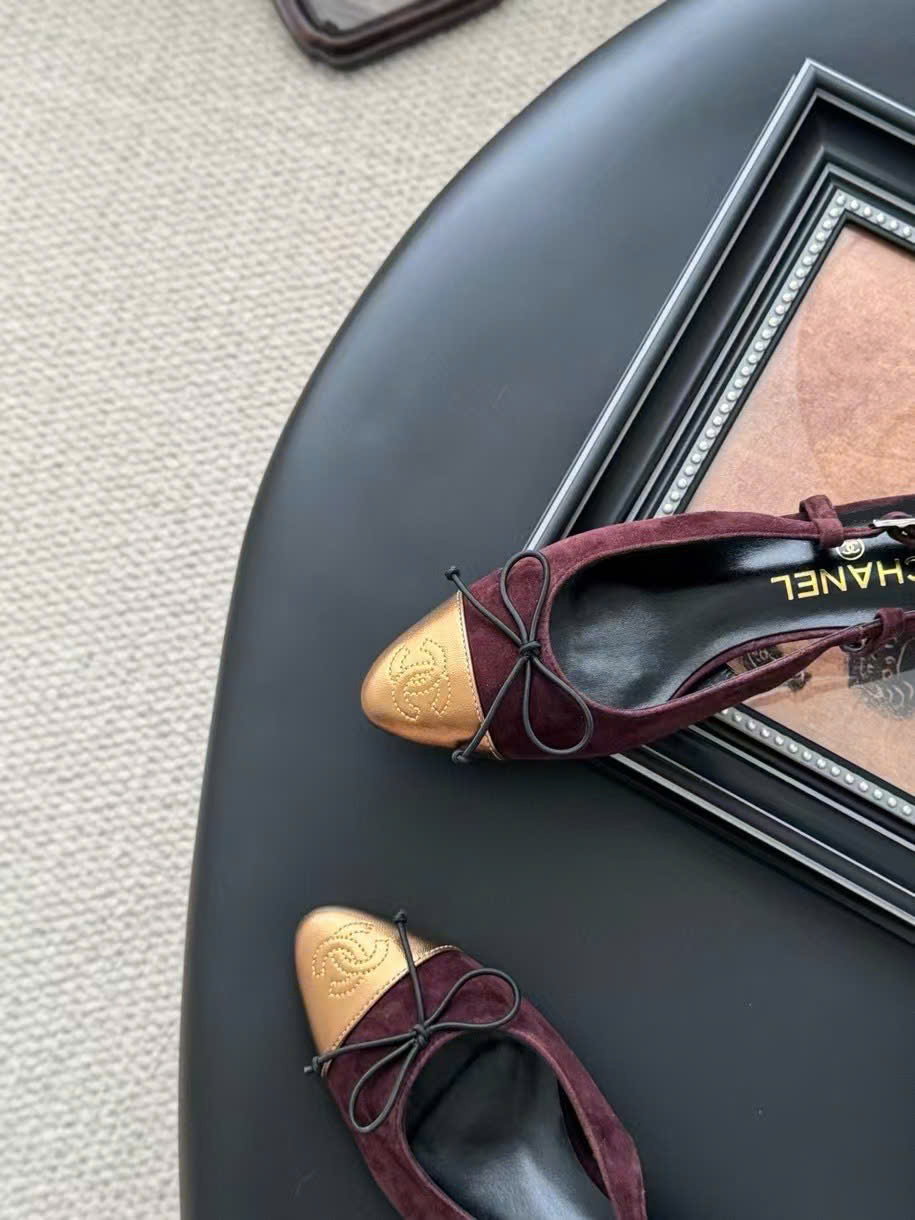 (1:1 replica) Chanel CLogo Slingback Women s Shoes 4cm