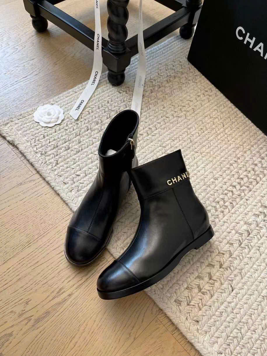 (1:1 replica) Chanel Leather Ankle Boots