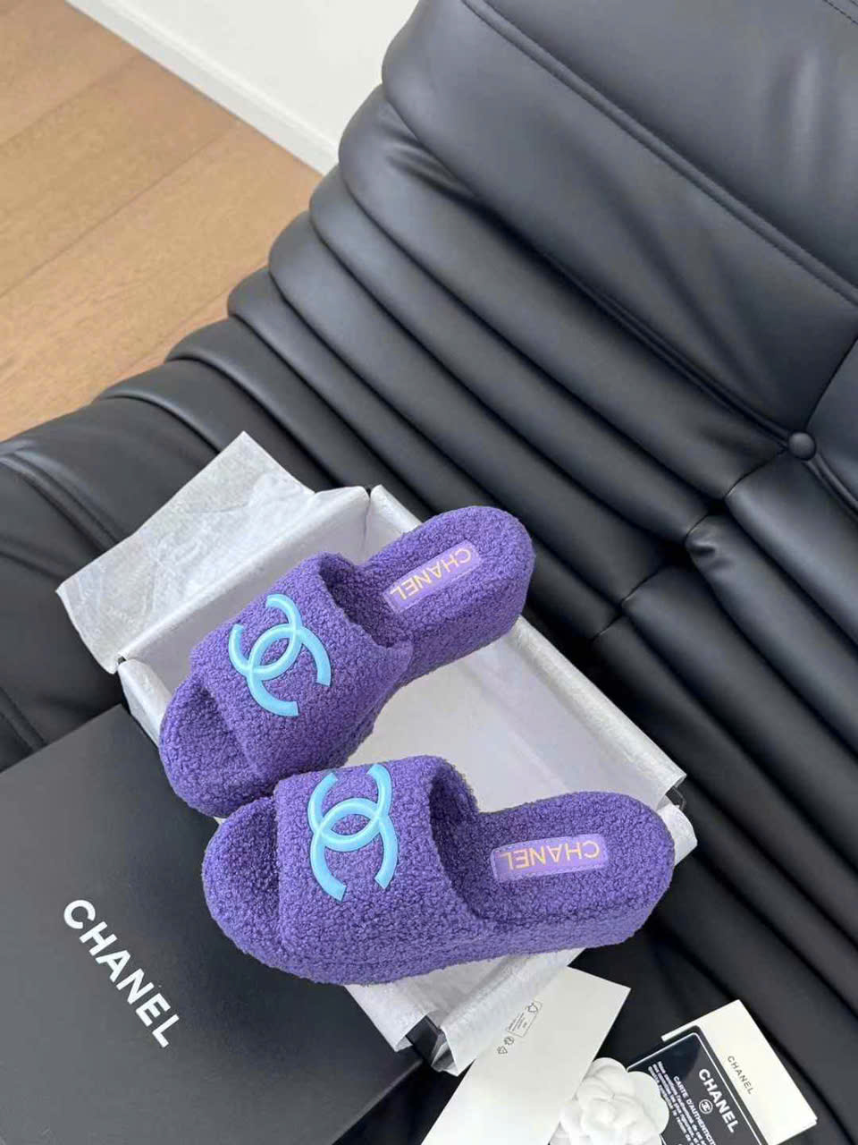(1:1 replica) Chanel Wool Wedges Sandals
