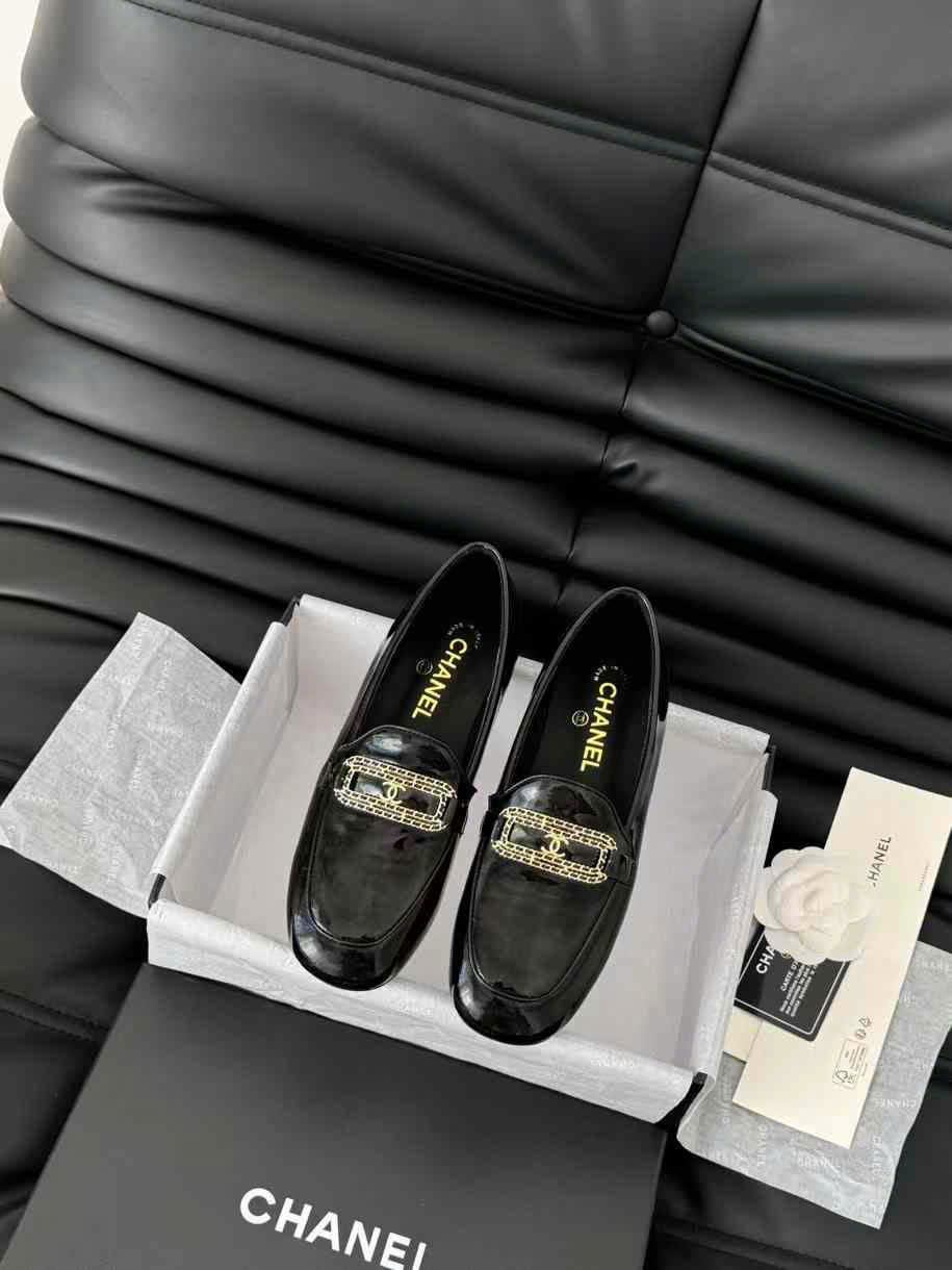 (1:1 replica) Chanel Leather Loafer Shoes
