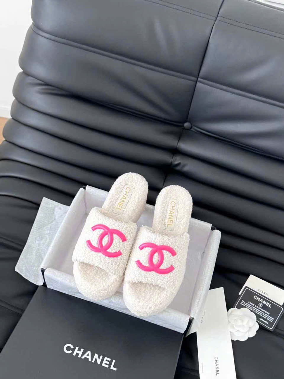 (1:1 replica) Chanel Wool Wedges Sandals