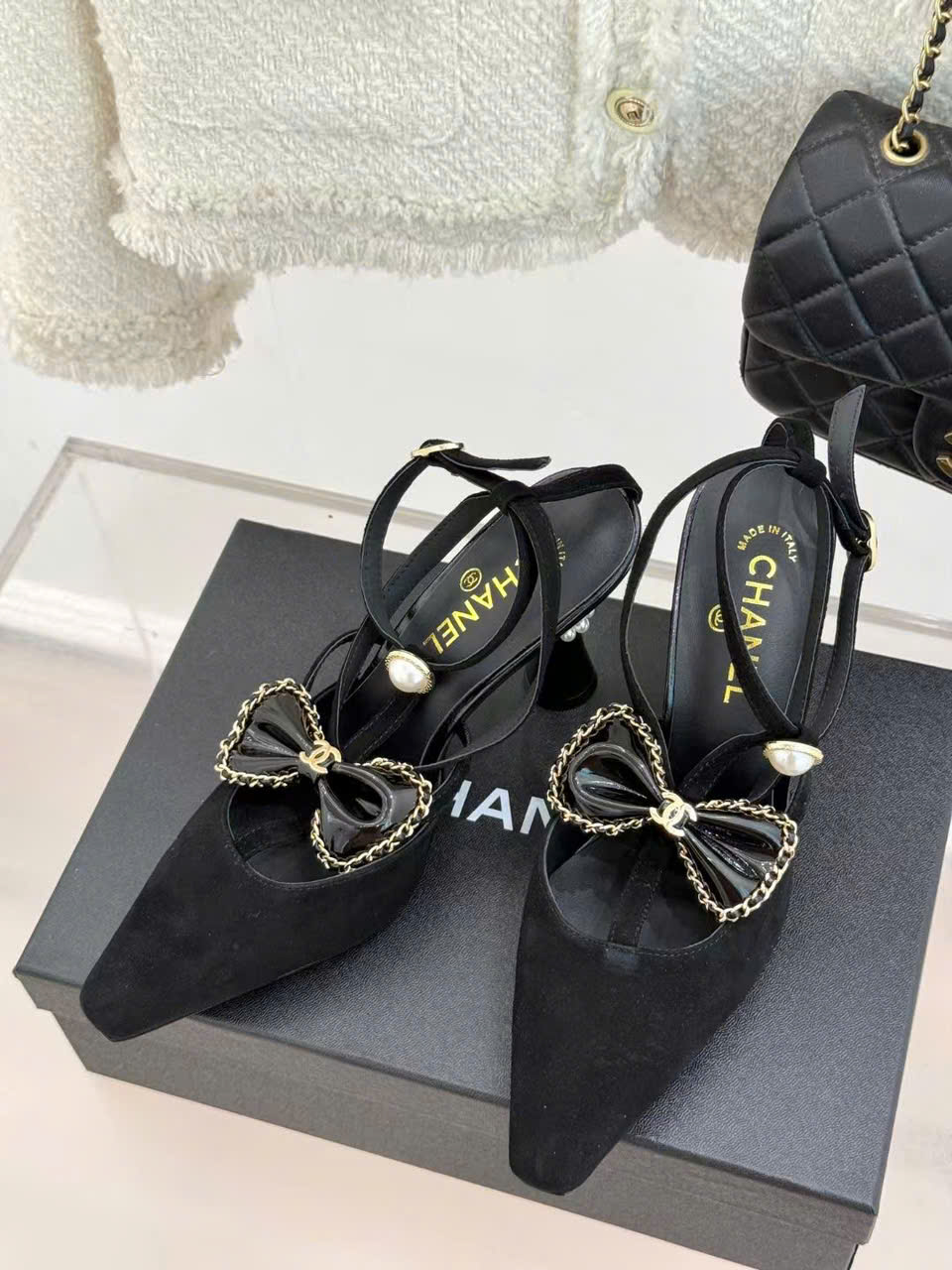 (1:1 replica) Chanel C Logo Vintages Shoes 8cm