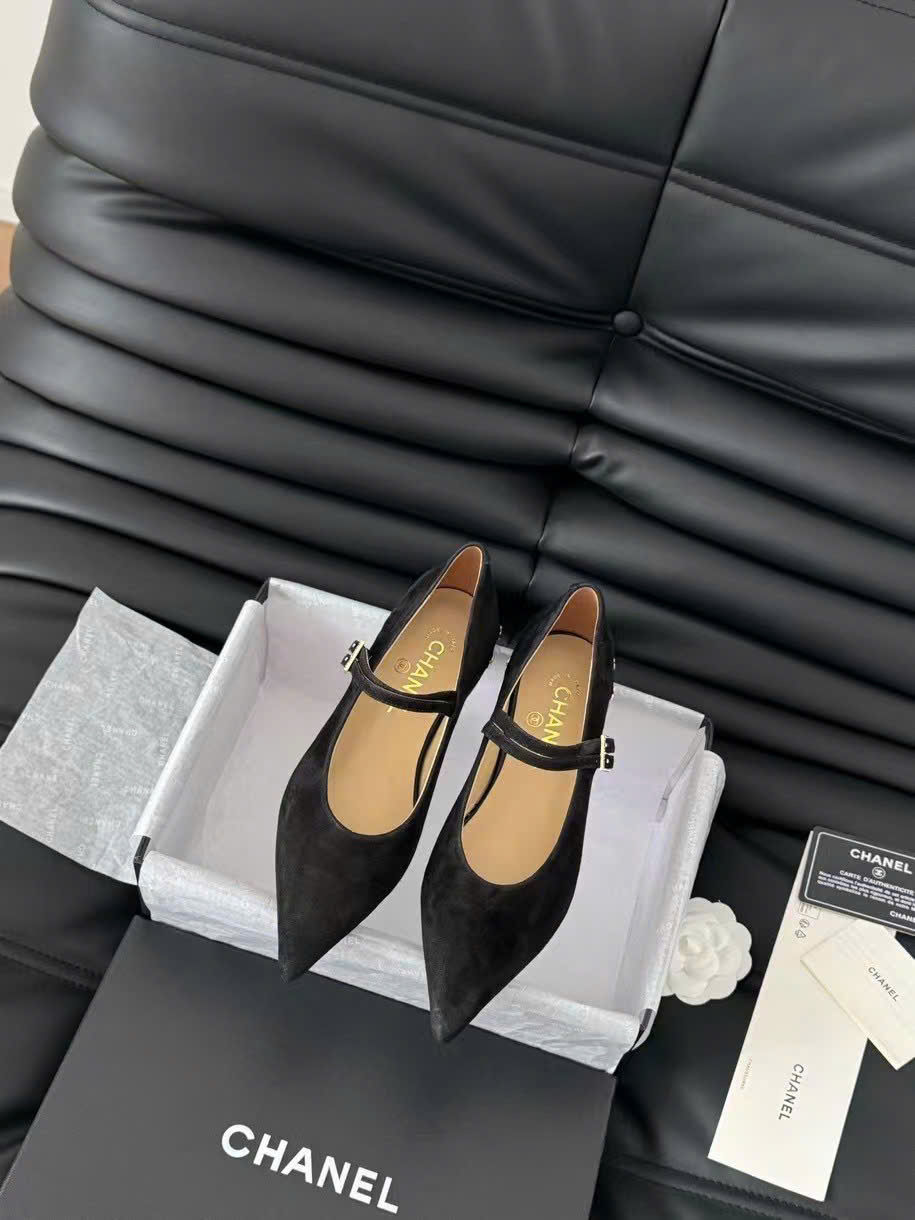 (1:1 replica) Chanel Leather Ballets Shoes
