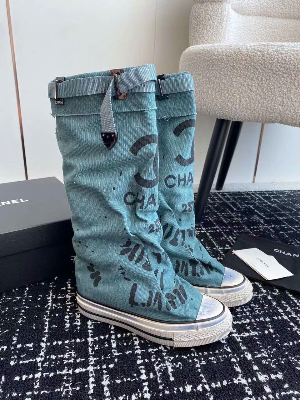 (1:1 replica) Chanel Coco Denim Boots