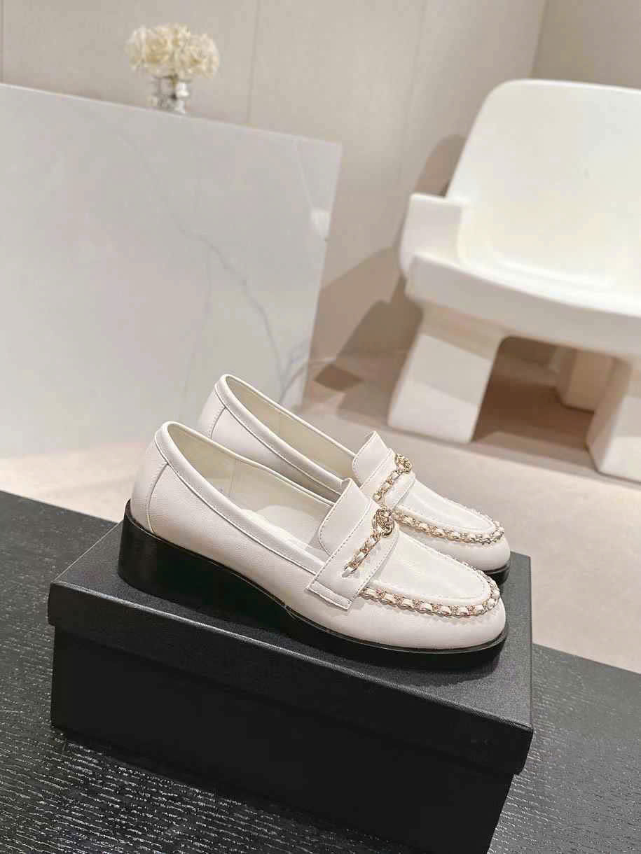 (1:1 replica) Chanel Leather Women s Loafer Shoes