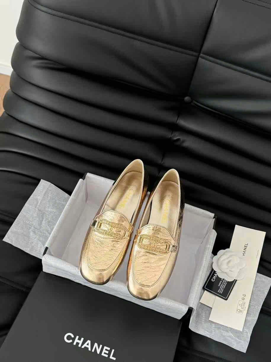 (1:1 replica) Chanel Leather Loafer Shoes