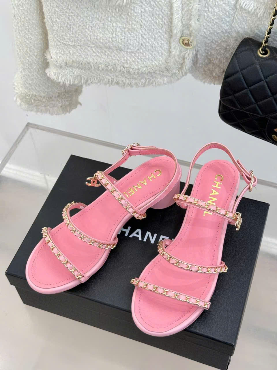 (1:1 replica) Chanel Leather Women s Sandals