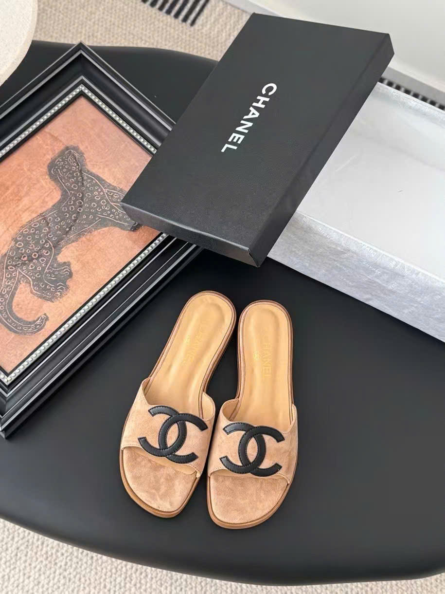 (1:1 replica) Chanel C Logo Wome s Slide