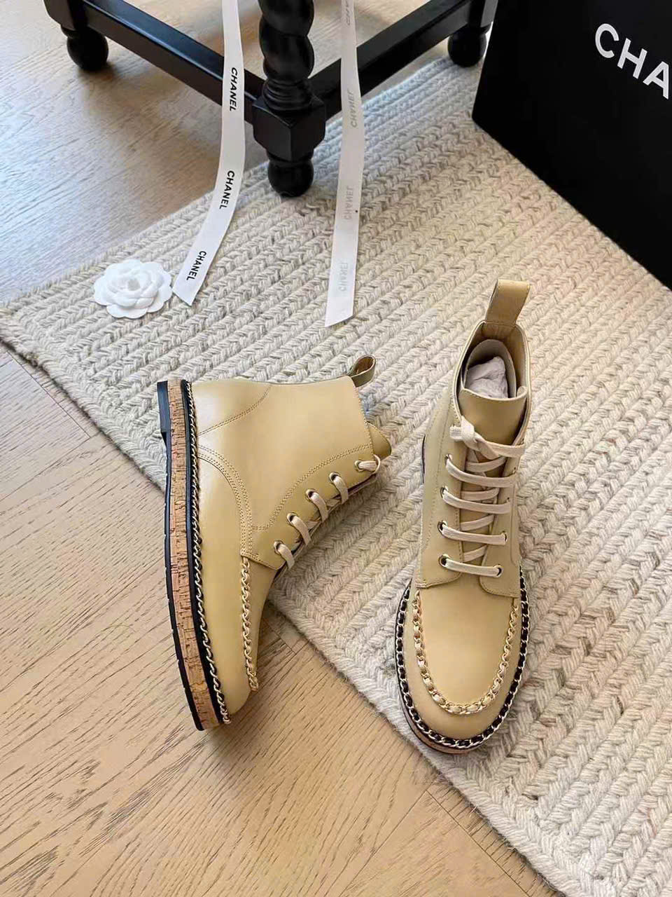 (1:1 replica) Chanel Leather Ankle Boots