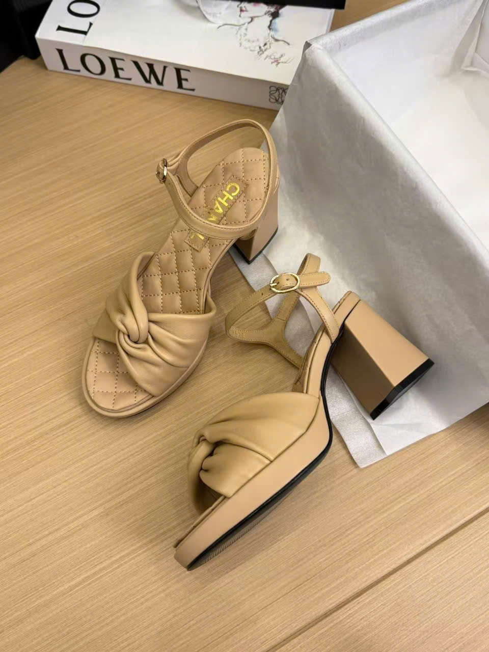 (1:1 replica) Chanel Leather Sandals 5cm
