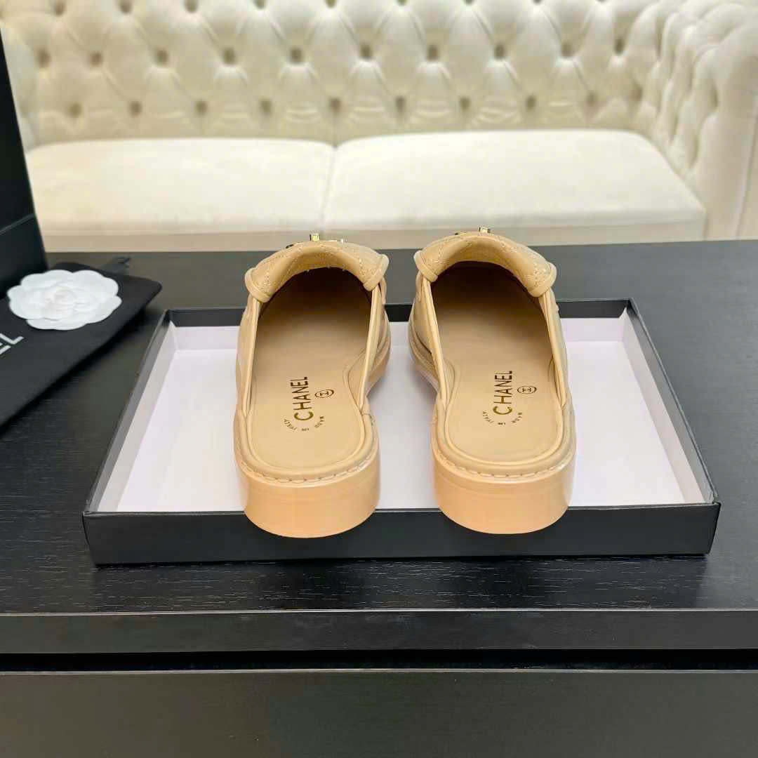 (1:1 replica) Chanel C Buckle Open Back Shoes