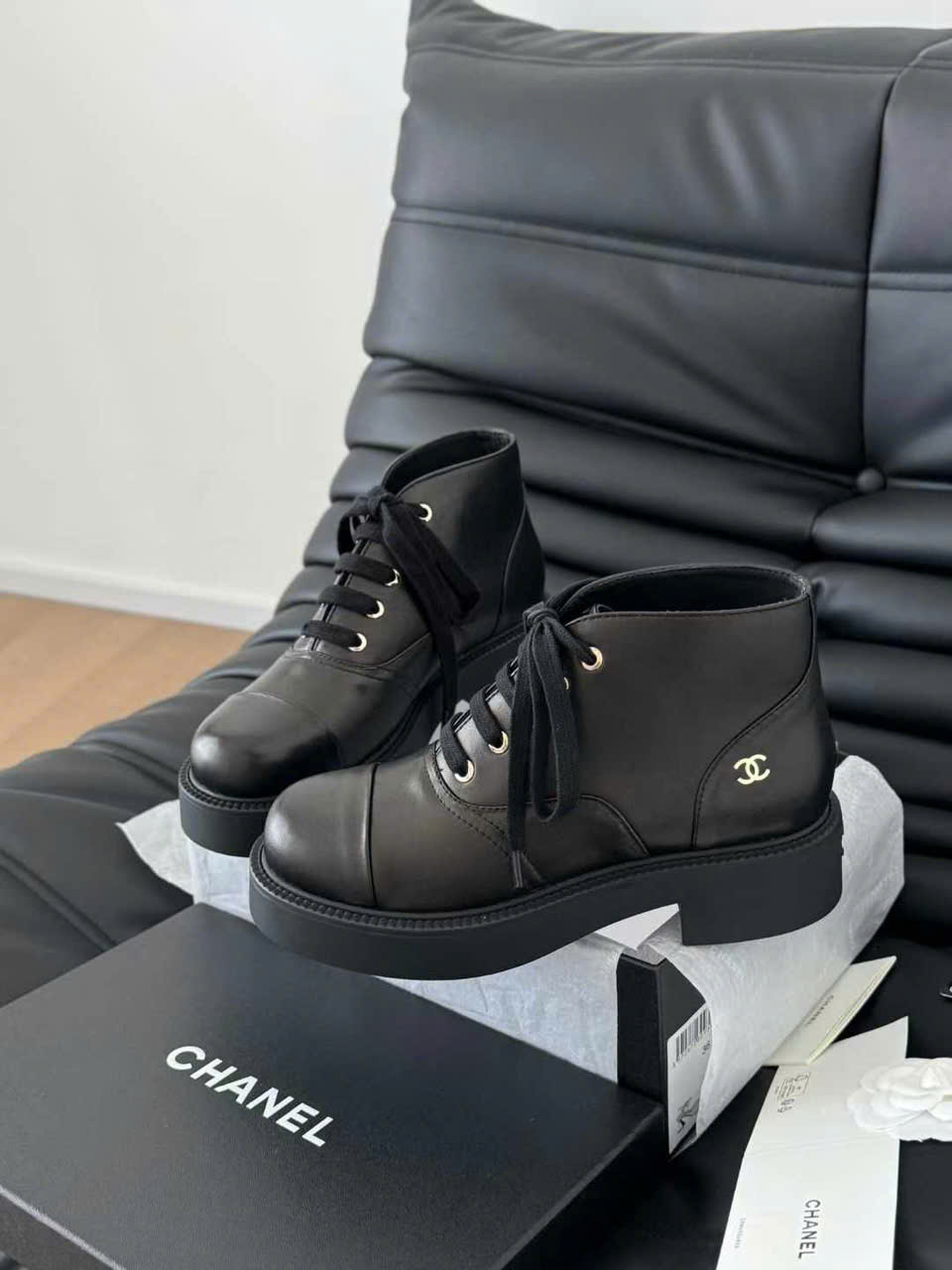 (1:1 replica) Chanel Leather Oxford Shoes