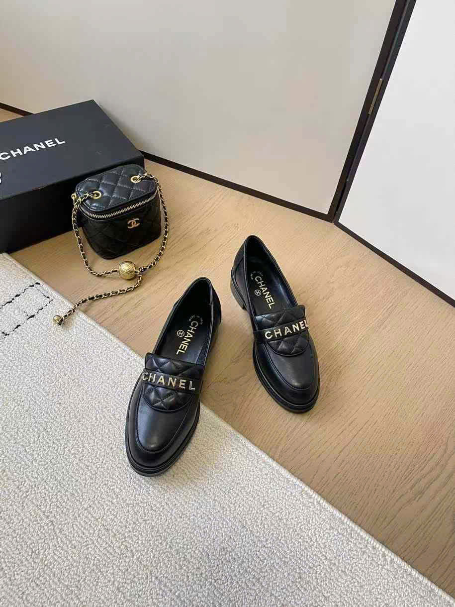 (1:1 replica) Chanel Leather Loafers Shoes