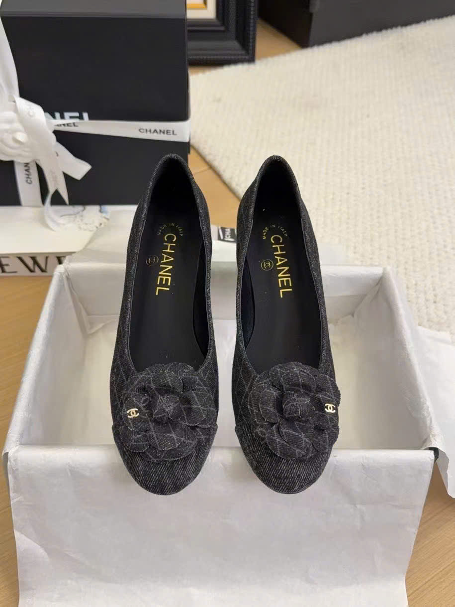 (1:1 replica) Chanel Vinatges Monogram Women s Shoes 5cm
