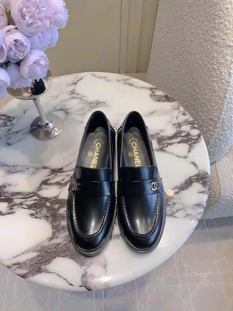 (1:1 replica) Chanel Leather Loafer Shoes