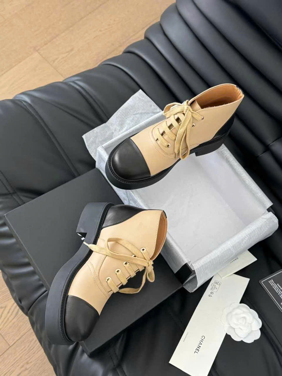 (1:1 replica) Chanel Leather Oxford Shoes