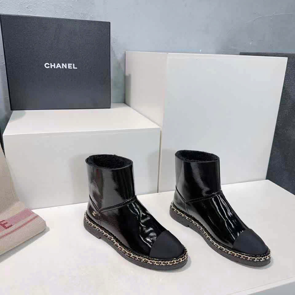 (1:1 replica) Chanel Wome s Ankle Sheep s fleece Boots