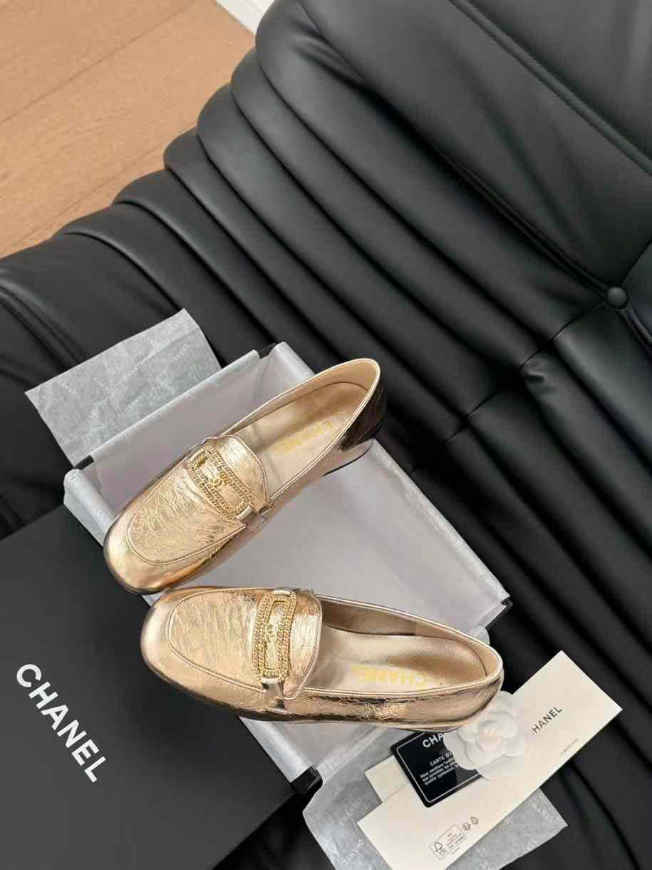 (1:1 replica) Chanel Leather Loafer Shoes
