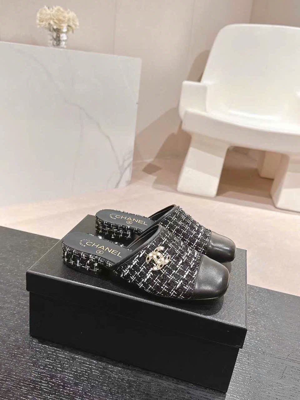 (1:1 replica) Chanel Open Back Shoes 3cm
