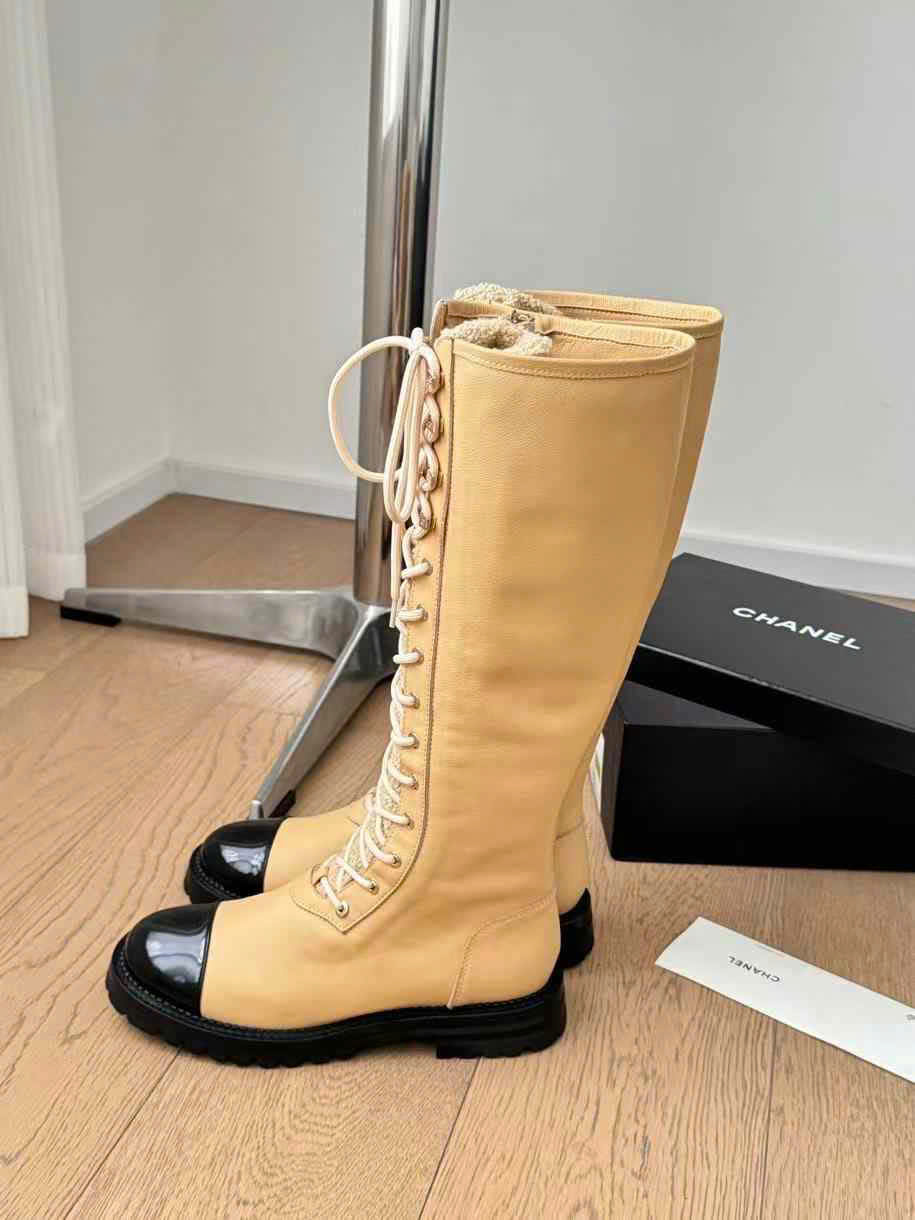 (1:1 replica) Chanel Leather Zipper Boots