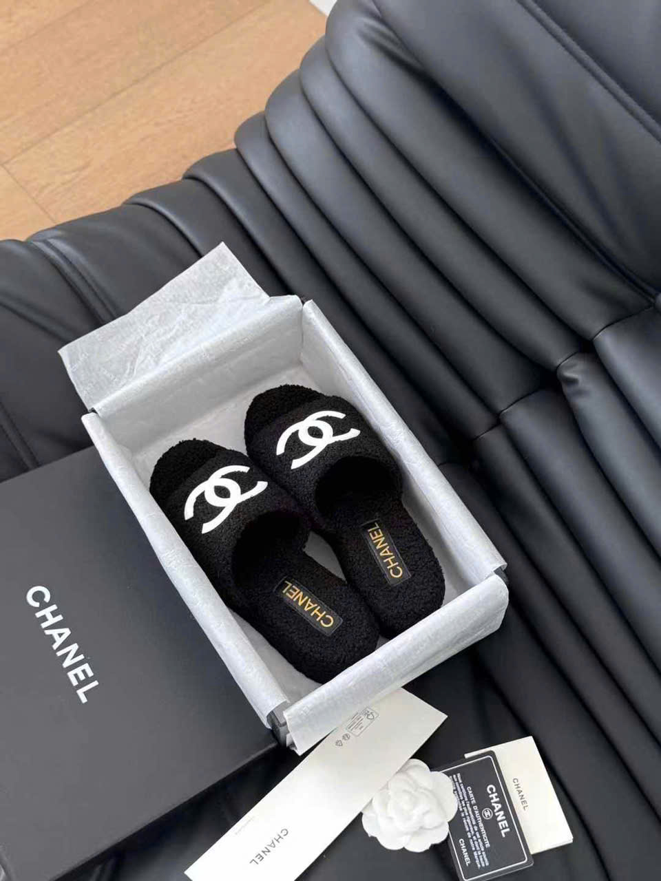 (1:1 replica) Chanel Wool Wedges Sandals