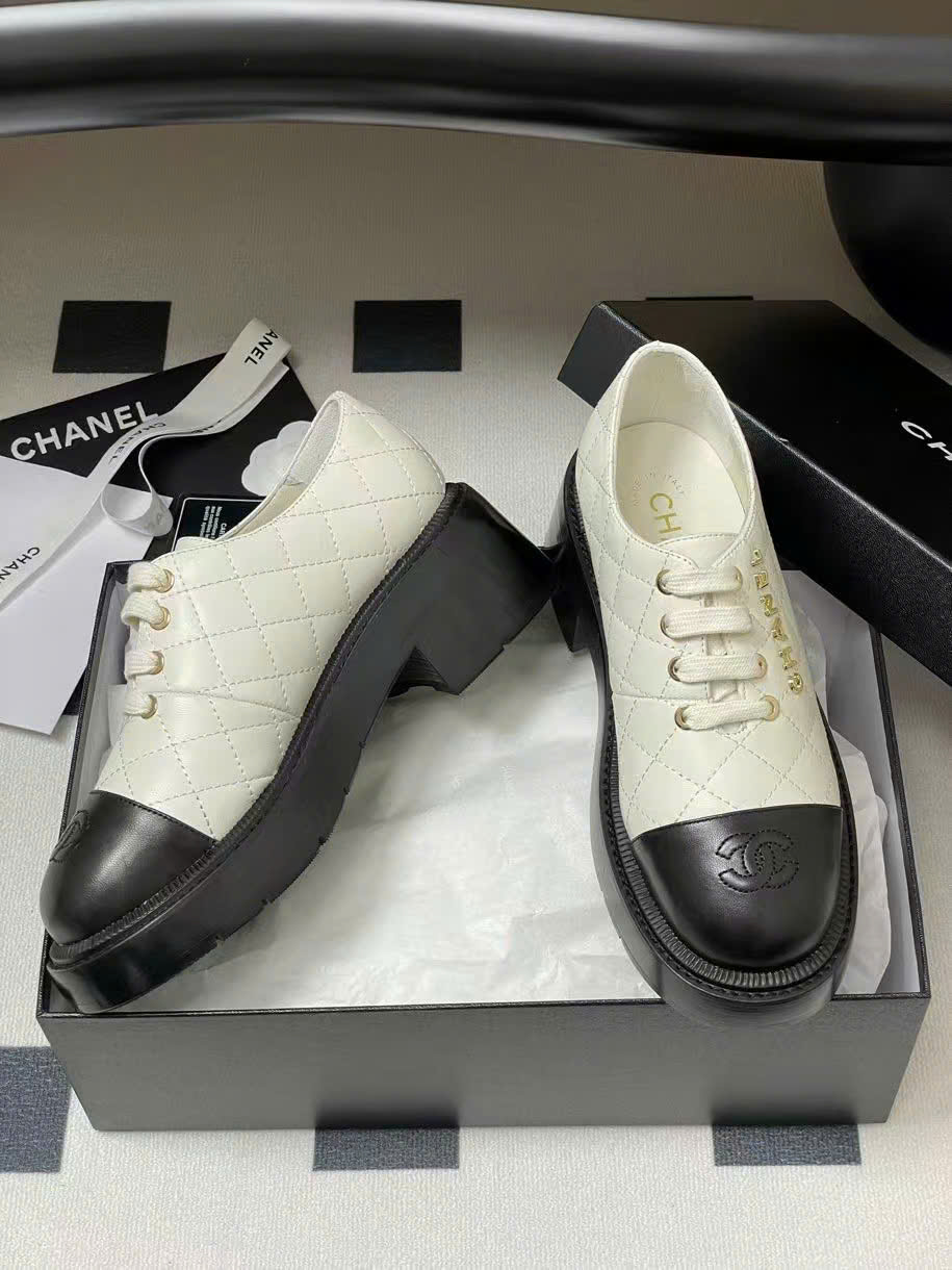 (1:1 replica) Chanel C Logo Oxfords Women s Shoes
