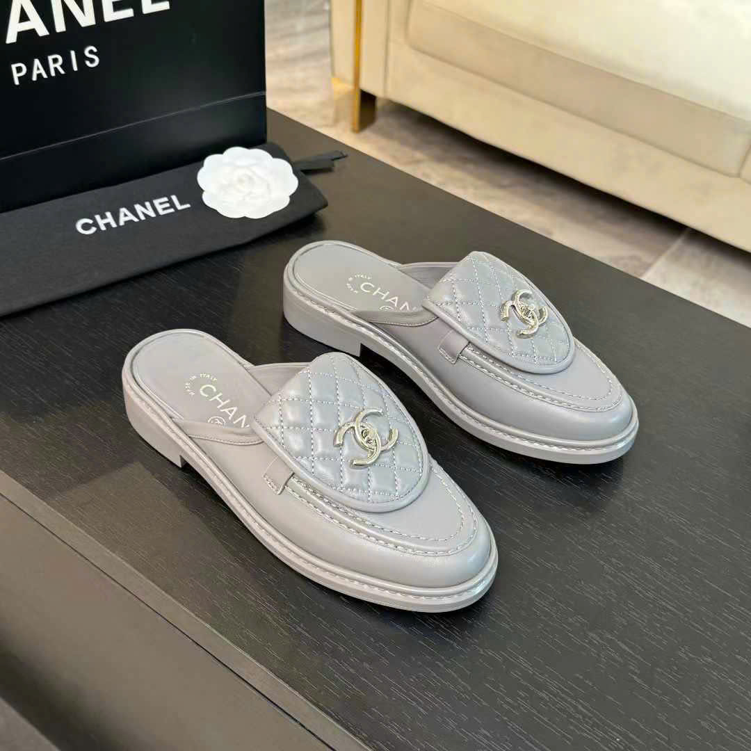(1:1 replica) Chanel C Buckle Open Back Shoes